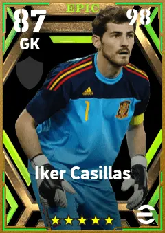 Iker Casillas eFootball 2026 player card — 87 OVR GK