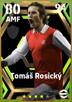 Tomas Rosicky eFootball 2026 player card — 80 OVR AMF