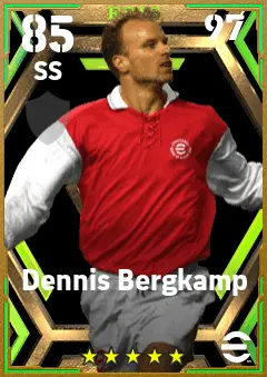 Dennis Bergkamp eFootball 2026 player card — 85 OVR SS