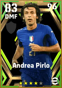 Andrea Pirlo eFootball 2026 player card — 83 OVR DMF