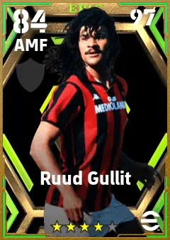 Ruud Gullit eFootball 2026 player card — 84 OVR AMF
