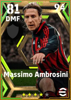 Massimo Ambrosini eFootball 2026 player card — 81 OVR DMF