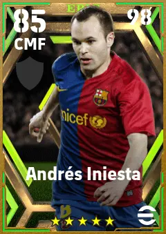 Andres Iniesta eFootball 2026 player card — 85 OVR CMF