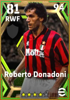 Roberto Donadoni eFootball 2026 player card — 81 OVR RWF