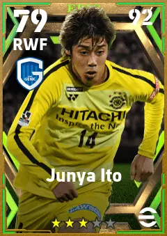 Junya Ito eFootball 2026 player card — 79 OVR RWF
