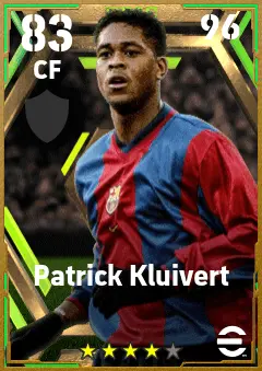 Patrick Kluivert eFootball 2026 player card — 83 OVR CF