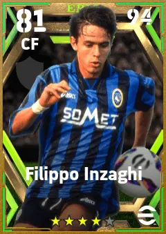Filippo Inzaghi eFootball 2026 player card — 81 OVR CF