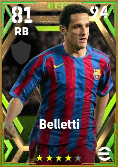 Belletti eFootball 2026 player card — 81 OVR RB