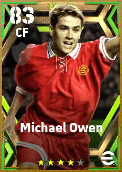 Michael Owen eFootball 2026 player card — 83 OVR CF