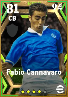 Fabio Cannavaro eFootball 2026 player card — 81 OVR CB