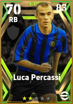 Luca Percassi eFootball 2026 player card — 70 OVR RB