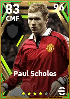 Paul Scholes eFootball 2026 player card — 83 OVR CMF
