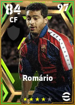 Romario eFootball 2026 player card — 84 OVR CF