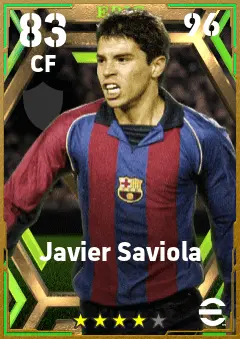 Javier Saviola eFootball 2026 player card — 83 OVR CF