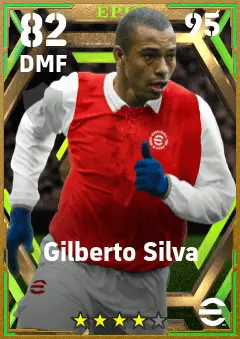 Gilberto Silva eFootball 2026 player card — 82 OVR DMF