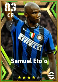 Samuel Eto o eFootball 2026 player card — 83 OVR CF