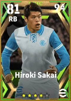 Hiroki Sakai eFootball 2026 player card — 81 OVR RB
