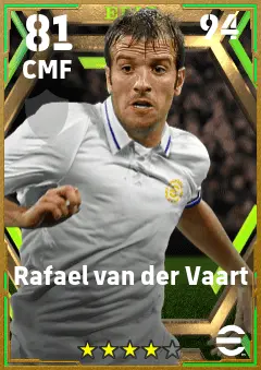 Rafael van der Vaart eFootball 2026 player card — 81 OVR CMF
