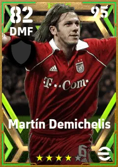 Martin Demichelis eFootball 2026 player card — 82 OVR DMF