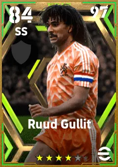 Ruud Gullit eFootball 2026 player card — 84 OVR SS