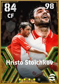 Hristo Stoichkov eFootball 2026 player card — 84 OVR CF