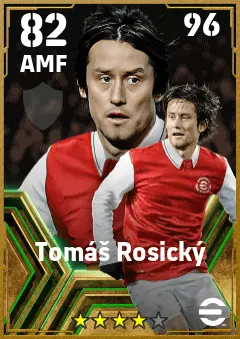 Tomas Rosicky eFootball 2026 player card — 82 OVR AMF