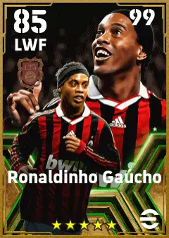 Ronaldinho Gaucho eFootball 2026 player card — 85 OVR LWF