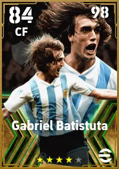 Gabriel Batistuta eFootball 2026 player card — 84 OVR CF