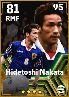 Hidetoshi Nakata eFootball 2026 player card — 81 OVR RMF