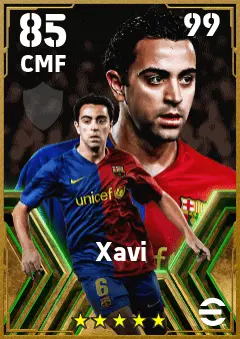Xavi eFootball 2026 player card — 85 OVR CMF