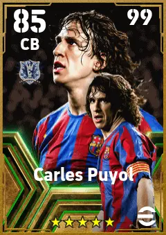 Carles Puyol eFootball 2026 player card — 85 OVR CB