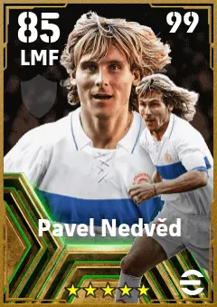 Pavel Nedved eFootball 2026 player card — 85 OVR LMF