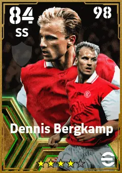 Dennis Bergkamp eFootball 2026 player card — 84 OVR SS