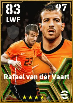 Rafael van der Vaart eFootball 2026 player card — 83 OVR LWF