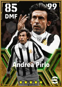 Andrea Pirlo eFootball 2026 player card — 85 OVR DMF