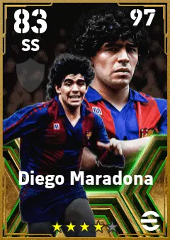 Diego Maradona eFootball 2026 player card — 83 OVR SS