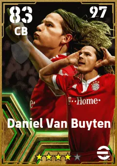 Daniel Van Buyten eFootball 2026 player card — 83 OVR CB