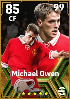 Michael Owen eFootball 2026 player card — 85 OVR CF