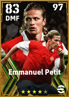 Emmanuel Petit eFootball 2026 player card — 83 OVR DMF