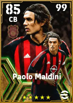 Paolo Maldini eFootball 2026 player card — 85 OVR CB