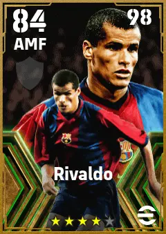 Rivaldo eFootball 2026 player card — 84 OVR AMF
