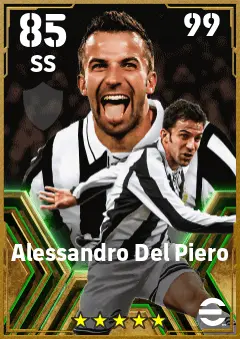 Alessandro Del Piero eFootball 2026 player card — 85 OVR SS