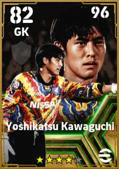 Yoshikatsu Kawaguchi eFootball 2026 player card — 82 OVR GK