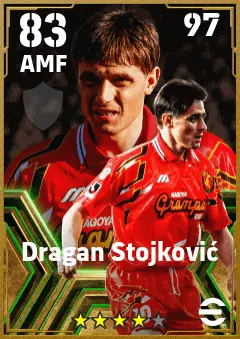 Dragan Stojkovic eFootball 2026 player card — 83 OVR AMF