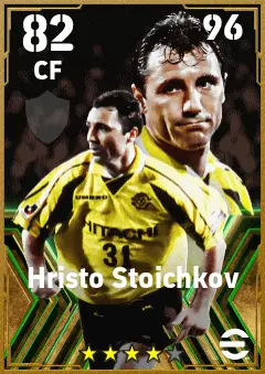 Hristo Stoichkov eFootball 2026 player card — 82 OVR CF