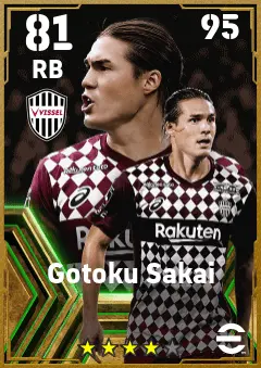 Gotoku Sakai eFootball 2026 player card — 81 OVR RB