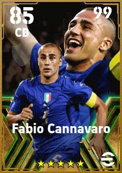 Fabio Cannavaro eFootball 2026 player card — 85 OVR CB