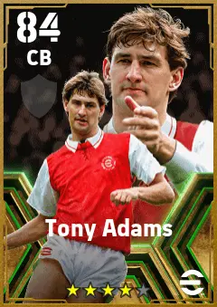 Tony Adams eFootball 2026 player card — 84 OVR CB