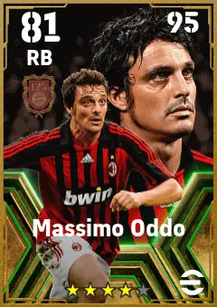 Massimo Oddo eFootball 2026 player card — 81 OVR RB