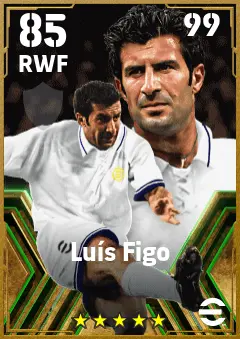 Luis Figo eFootball 2026 player card — 85 OVR RWF